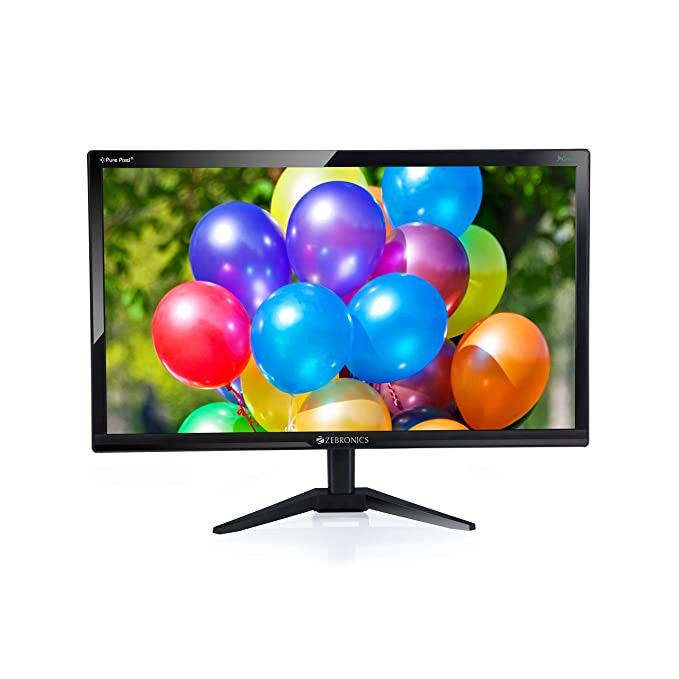 Zebronics ZEB-A22FHD LED Monitor with 54.6cm (22”) Wide Screen, Full HD 1920x1080, HDMI, VGA, Built in Speaker, 220cd/m² Brightness, 16.7 Million Colors, Glossy Panel, Slim and Wall mountable Design