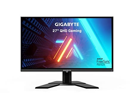 GIGABYTE G27Q 27" 144Hz 1440P Gaming Monitor, 2560 x 1440 IPS Display, 1ms (MPRT) Response Time, 92% DCI-P3, VESA Display HDR400, FreeSync Premium, 1x Display Port, Black (G27Q-SA)