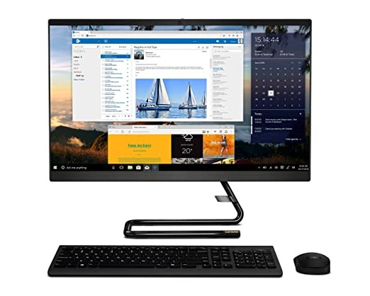 Lenovo IdeaCentre A340 23.8-inch FHD All-in-One Desktop (10th Gen Intel Core i5/8GB/1TB HDD/Windows 10/Office 2019/with Slim DVD±RW/HD 720p Camera/Wireless Keyboard & Mouse), Business Black F0E800Q1IN