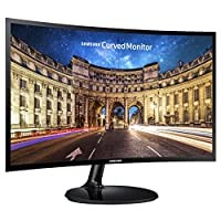 Samsung 59.8 cm (23.5 inch) Curved LED Backlit Computer Monitor - Full HD, VA Panel with VGA, HDMI, Audio Ports - LC24F390FHWXXL (Black)